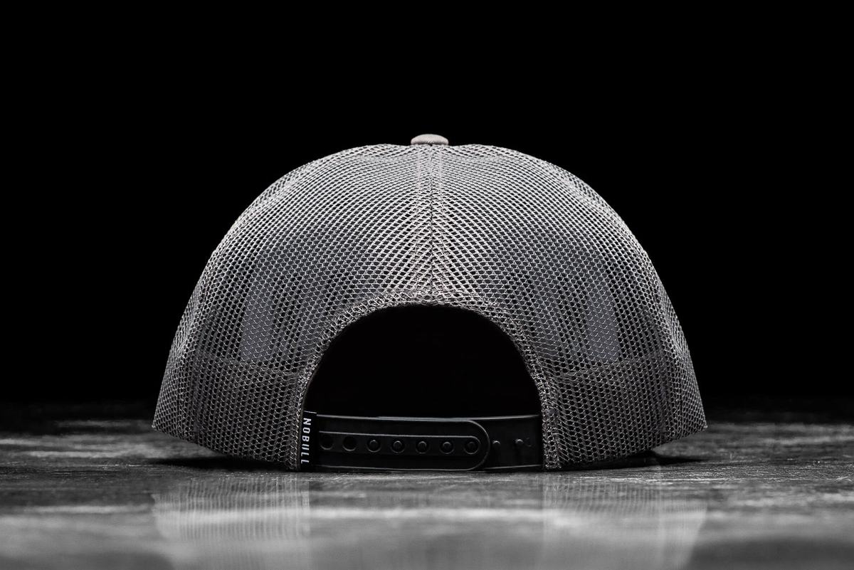 Nobull Flat-Brim Trucker Men's Hats Dark Grey | Australia (AZ0615)